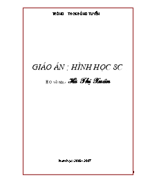 Giáo án Hình học 8 - Học kì I - GV: Hà Thị Xu