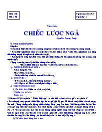 Giáo án môn học Ngữ văn 9 - Tiết 72: Văn bản Chiếc lược ngà (Nguyễn Quang Sáng)
