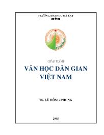 Giáo trình Văn học dân gian Việt Nam - TS. Lê