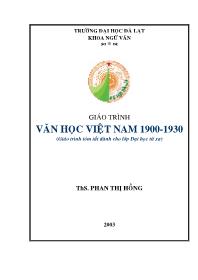 Giáo trình Văn học Việt Nam 1900-1930
