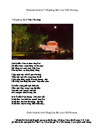 Phân tích bài thơ “Viếng lăng Bác” của Viễn Phương (lớp 9)