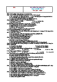 15 Đề thi học kì 1 môn Lịch sử Lớp 9 (Có đáp 