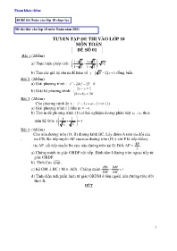 21 Đề thi vào Lớp 10 môn Toán (Có lời giải)