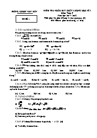 Bộ đề khảo sát chất lượng học kì I môn Toán L
