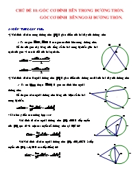 Đề cương môn Toán Lớp 9 - Chủ đề 11: Góc cơ đỉnh bên trong đường tròn. Góc cơ đỉnh bên ngoài đường tròn