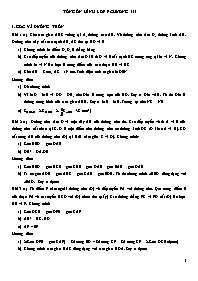 Đề cương môn Toán Lớp 9 - Chủ đề 15: Ôn tập Chương III