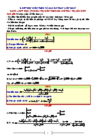 Đề cương ôn tập môn Toán Lớp 9 - Chuyên đề 1: Rút gọn biểu thức và các bài toán liên quan (Có lời giải)