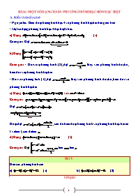 Đề cương ôn tập môn Toán Lớp 9 - Chuyên đề 2, Bài 6: Một số dạng Toán phương trình bậc bốn đặc biệt (Có lời giải)