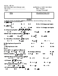 Đề kiểm tra 1 tiết môn Toán Lớp 9 (Có đáp án)