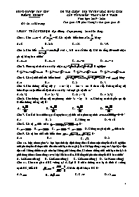 Đề thi học sinh giỏi cấp Tỉnh môn Toán Lớp 9 