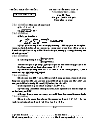 Đề thi thử lần 1 vào Lớp 10 môn Toán (Có đáp 