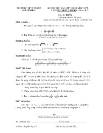 Đề thi thử vào Lớp 10 chuyên THPT môn Toán (C