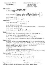 Đề thi thử vào Lớp 10 THPT môn Toán (Có đáp á