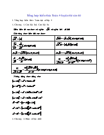 Tổng hợp kiến thức Toán Lớp 9 luyện thi vào Lớp 10