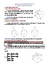 Đề cương ôn tập môn Hình học Lớp 9 - Chương 3 - Bài 5: Góc có đỉnh ở bên trong. Bên ngoài đường tròn