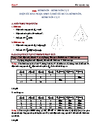 Đề cương ôn tập môn Hình học Lớp 9 - Chương 4 - Bài 2: Hình nón – hình nón cụt diện tích xung quanh và thể tích của hình nón, hình nón cụt