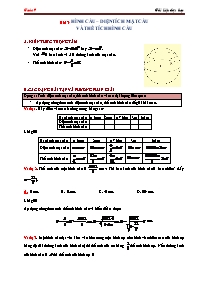 Đề cương ôn tập môn Hình học Lớp 9 - Chương 4 - Bài 3: Hình cầu – diện tích mặt cầu và thể tích hình cầu