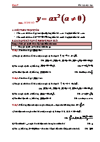 Đề cương ôn tập môn Toán Lớp 9 - Bài 1: Hàm số y = ax² (a # 0)