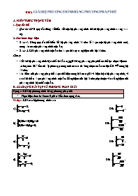 Đề cương ôn tập môn Toán Lớp 9 - Bài 2: Giải hệ phương trình bằng phương pháp thế