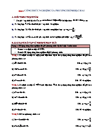 Đề cương ôn tập môn Toán Lớp 9 - Bài 4: Công thức nghiệm của phương trình bậc hai