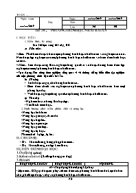 Giáo án Đại số Lớp 9 - Chương 3 - Năm học 201