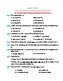 Phiếu bài tập số 8 môn Đại số Lớp 9 - Tuần 9, Tiết 54: Công thức nghiệm của phương trình bậc hai (Cơ bản) (Có đáp án)
