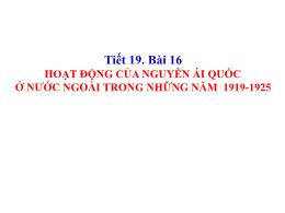 Bài giảng Lịch sử 9 - Tiết 19, Bài 16: Hoạt đ