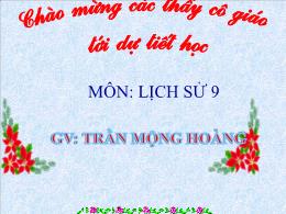 Bài giảng Lịch sử 9 - Tiết 29, Bài 24: Cuộc đ