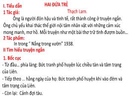 Bài giảng Ngữ văn 11 - Bài: Hai đứa trẻ