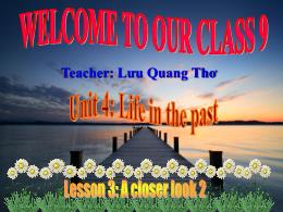 Bài giảng Tiếng Anh 9 - Unit 4: Life in the p