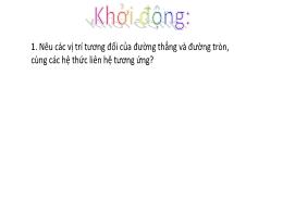 Bài giảng Toán 9 - Bài 7: Vị trí tương đối củ