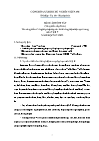Báo cáo tóm tắt Các giải pháp dạy các bài thí