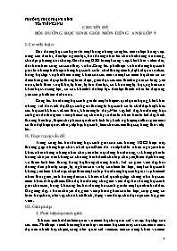 Chuyên đề Bồi dưỡng học sinh giỏi môn Tiếng A