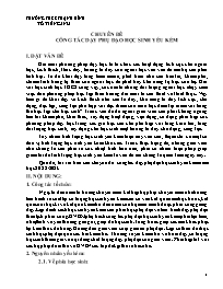 Chuyên đề Công tác dạy phụ đạo học sinh yếu k