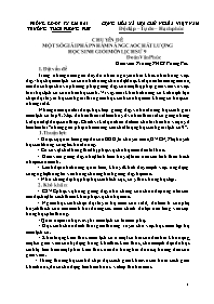 Chuyên đề Một số giải pháp nhằm nâng cao chất