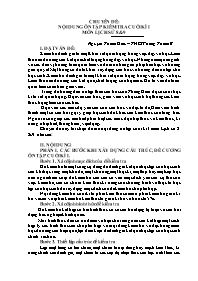 Chuyên đề Nội dung ôn tập kiểm tra cuối học k