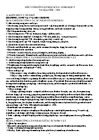 Đề cương ôn tập học kì II Sinh học 9 - Năm họ