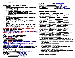 Đề cương ôn tập học kì II Tiếng Anh Lớp 9