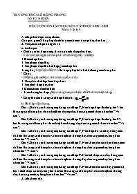 Đề cương ôn tập học kì II Vật lí 9 - Năm học 