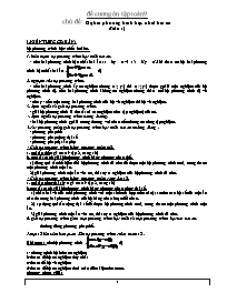 Đề cương ôn tập Toán 9 - Tuần 1, Chủ đề: Hệ h