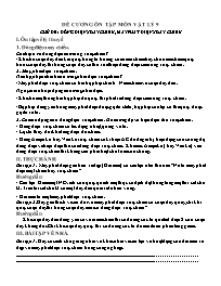 Đề cương ôn tập Vật lí Lớp 9