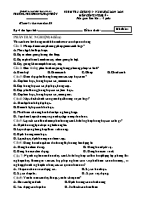 Đề kiểm tra cuối học kì I Công nghệ 9 - Mã đề