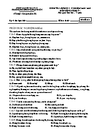 Đề kiểm tra cuối học kì I Công nghệ 9 - Mã đề