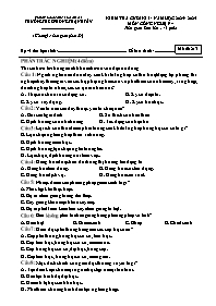 Đề kiểm tra cuối học kì I Công nghệ 9 - Mã đề