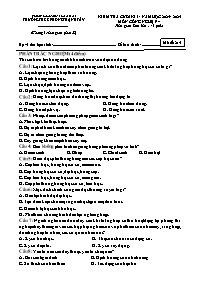 Đề kiểm tra cuối học kì I Công nghệ 9 - Mã đề