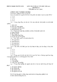 Đề kiểm tra cuối học kì I Địa lí 9 - Năm học