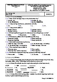 Đề kiểm tra cuối học kì II Hóa học 9 - Mã đề 