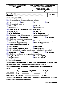 Đề kiểm tra cuối học kì II Hóa học 9 - Mã đề 