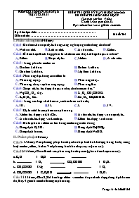 Đề kiểm tra cuối học kì II Hóa học 9 - Mã đề 