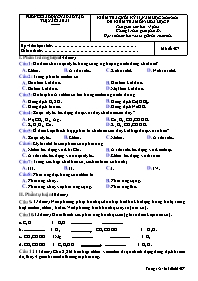 Đề kiểm tra cuối học kì II Hóa học 9 - Mã đề 